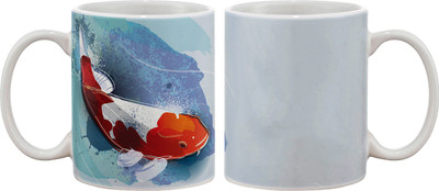 Artifa Orange Fish In Blue Water Porcelain, Ceramic Mug(350 ml) Artifa Orange Fish In Blue Water Porcelain, Ceramic Mug(350 ml)