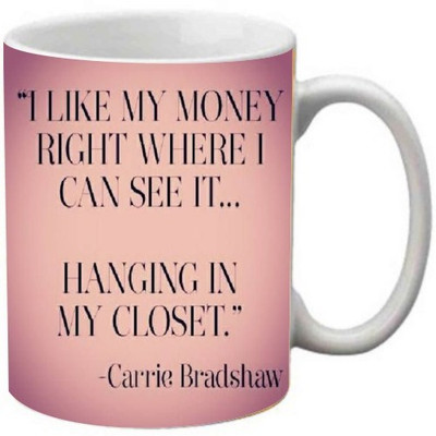 Maison N Mode I Like My Money Coffee Ceramic Mug(330 ml), Multicolor