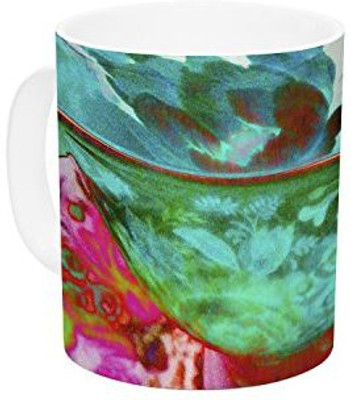

Kess InHouse InHouse alyZen Moonshadow Mad Hatters T-Party IV Green Pink Ceramic Coffee, 11 oz, Multicolor Ceramic Mug(60 ml)