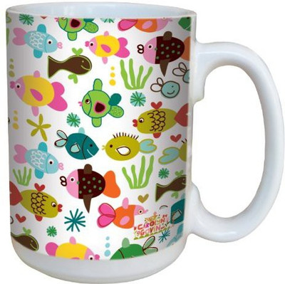 

Tree-Free Greetings Greetings lm43531 Fun Little Fishes by Carolyn Gavin Ceramic with Full-Sized Handle, 15-Ounce Ceramic Mug(60 ml), Multicolor
