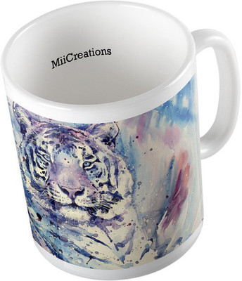 

MiiCreations Printed Colourful Lion Design Ceramic Mug(325 ml), Multicolor