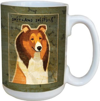 

Tree-Free Greetings Greetings sg44049 Shetland Sheepdog by John W. Golden Ceramic with Full-Sized Handle, 15-Ounce Ceramic Mug(60 ml), Multicolor