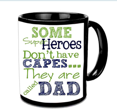 

Raj Laxmi My Superhero ,My Dad Multicolor Ceramic Mug(350 ml), Black
