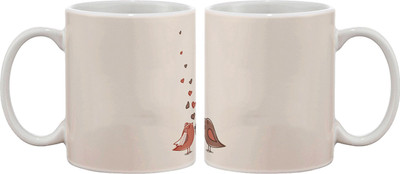 

Artifa Love Birds Porcelain, Ceramic Mug(350 ml), Multicolor