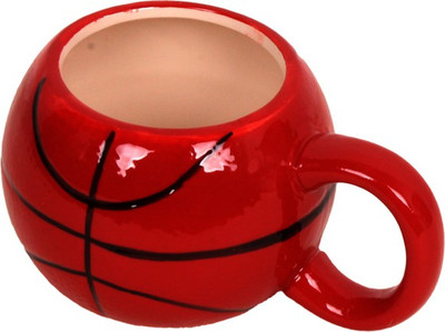 

Purpledip Basketball Shaped (10117) Ceramic Mug(250 ml), Red