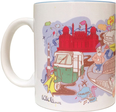 

Idiot Theory Dilli Dilwalon Ki Ceramic Mug(350 ml), Blue