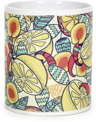

Chumbak Nimbu Mirch Ceramic Mug(300 ml), Multicolor