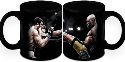 

Homesogood Kick Boxing At Its Best (2s) Ceramic Mug(325 ml, Pack of 2), Black
