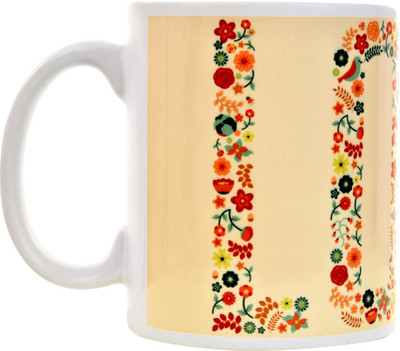 

Halowishes Love Printed Ceramic Mug(325 ml), Multicolor
