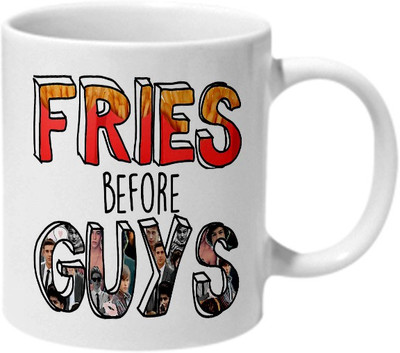 

Mooch Wale Fries Before Guys Ceramic Mug(325 ml), Multicolor