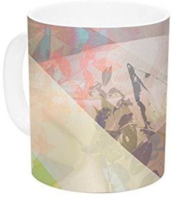 

Kess InHouse InHouse Gabriela Fuente Patch Garden Tan Yellow Ceramic Coffee, 11 oz, Multicolor Ceramic Mug(60 ml)