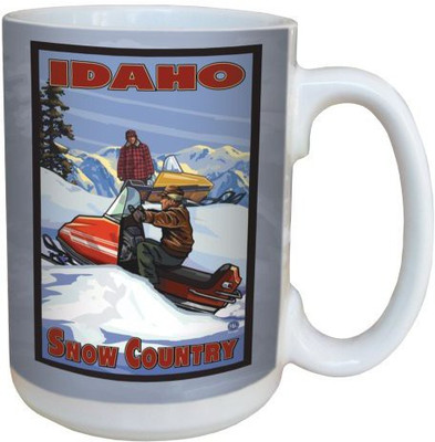 

Tree-Free Greetings Greetings 79373 Idaho Snow Mobile by Paul A. Lanquist Ceramic with Full-Sized Handle, 15-Ounce, Multicolored Ceramic Mug(60 ml), Multicolor