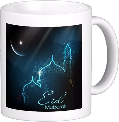 

Exoctic Silver Eid Mubarak AB004 Ceramic Mug(300 ml), Multicolor