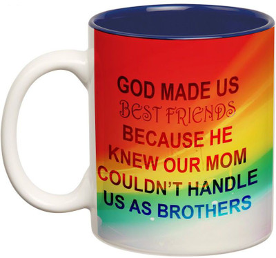 

Prithish God Made Us Best Friends. Brothers Double Color Ceramic Mug(330 ml), Multicolor