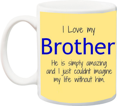 

ME&YOU Rakhi;I Love my Bro Ceramic Mug(325 ml), Multicolor
