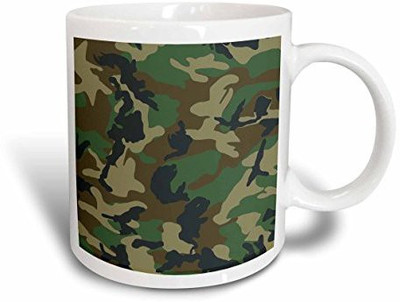 

3dRose Green Camouflage Print, 11-Ounce Ceramic Mug(60 ml), Multicolor