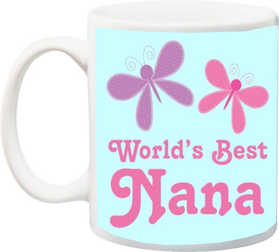 

ME&YOU Gift for Grandparents/nana/dad/father On Birthday/Special Occasion;world best nana printed Ceramic Mug(325 ml), Multicolor