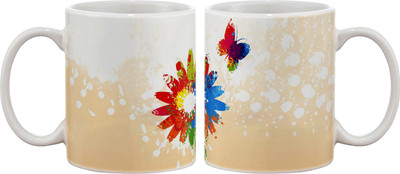 

Artifa Colourful Summer Flower Porcelain, Ceramic Mug(350 ml), Multicolor