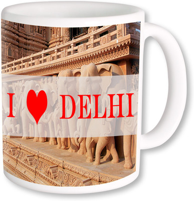 

PhotogiftsIndia I Love Delhi 01 Ceramic Mug(325 ml), Multicolor