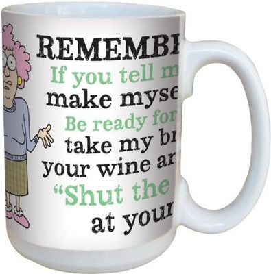 

Tree-Free Greetings Greetings lm43856 Hilarious Aunty Acid At Home by The Backland Studio Ceramic, 15-Ounce Ceramic Mug(60 ml), Multicolor