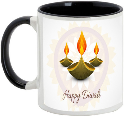 

AllUPrints Gifts For Deepawali - Happy Diwali Lights Design 8 Ceramic Mug(325 ml), Black
