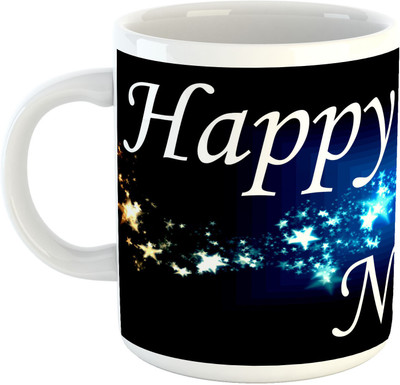 

Deeher Gifts Happy New Year Design10 Ceramic Mug(330 ml), Multicolor