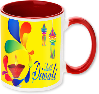 

Heyworlds happy diwali gifts 37 Ceramic Mug(325 ml), Multicolor