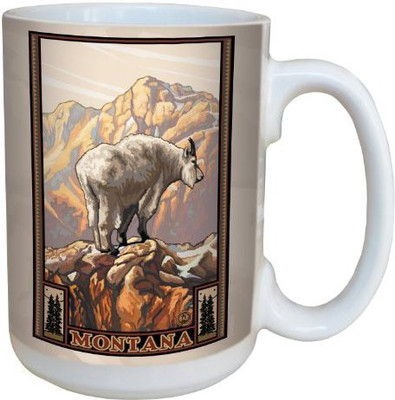 

Tree-Free Greetings Greetings lm43365 Vintage Montana Mountain Goat by Paul A. Lanquist Ceramic with Full-Sized Handle, 15-Ounce, Multicolored Ceramic Mug(60 ml), Multicolor