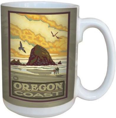

Tree-Free Greetings Greetings 79403 Oregon Coast Haystack by Paul A. Lanquist Ceramic with Full-Sized Handle, 15-Ounce, Multicolored Ceramic Mug(60 ml), Multicolor