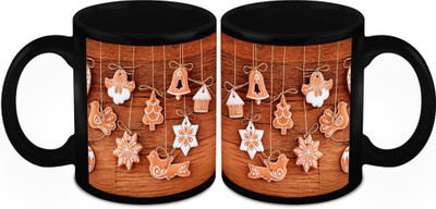 

Homesogood Hanging Christmas Bells Ceramic Mug(325 ml, Pack of 2)