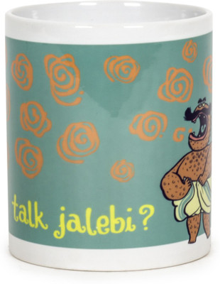 

Chumbak Talk Jalebi Ceramic Mug(300 ml), Multicolor