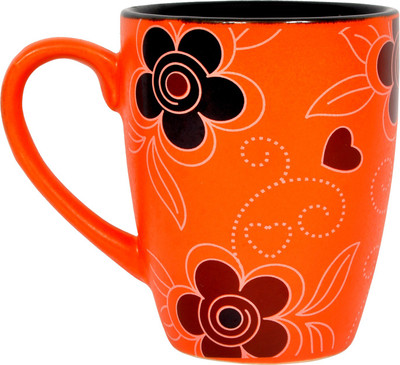 

Shaurya Saran Angled Bone China Mug(250 ml), Orange