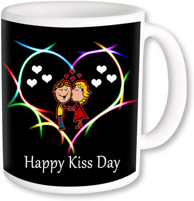 

PhotogiftsIndia Happy Kiss Day With Heart 02 Ceramic Mug(325 ml), Multicolor