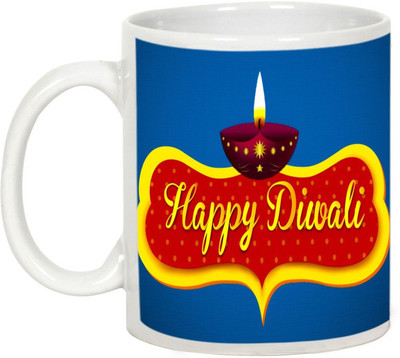 

AllUPrints Gifts For Deepawali - Prosperous Happy Diwali Design 19 Ceramic Mug(325 ml), White