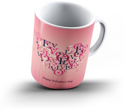

Ucard Valentines Day Love624 Bone China, Ceramic, Porcelain Mug(325 ml), Multicolor
