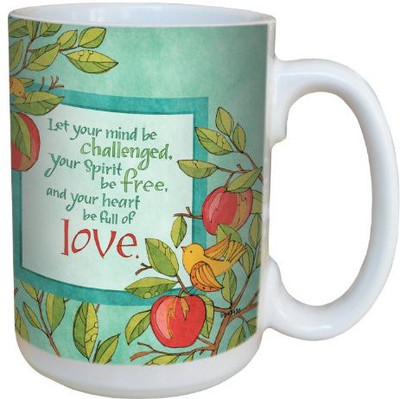 

Tree-Free Greetings Greetings lm43436 Uplifting Birds and Apples Quote by Robin Pickens Ceramic with Full-Sized Handle, 15-Ounce Ceramic Mug(60 ml), Multicolor