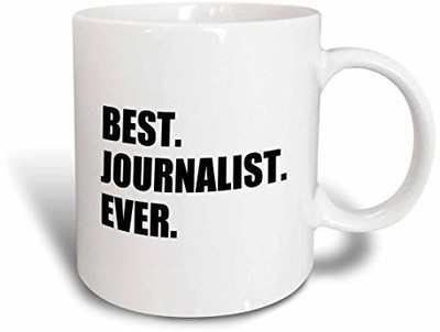 

3dRose mug_185009_2 Best Journalist Ever, Fun Gift for Talented Newspaper Magazine Writers Ceramic, 15-Ounce Ceramic Mug(60 ml), Multicolor