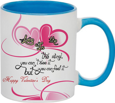 

SKY TRENDS Beautiful Special and Best Happy Valentine Gifts for Boyfriend Girlfriend Fiance Wife Husband Friends Birthday Anniversary057 Ceramic Mug(325 ml), Blue