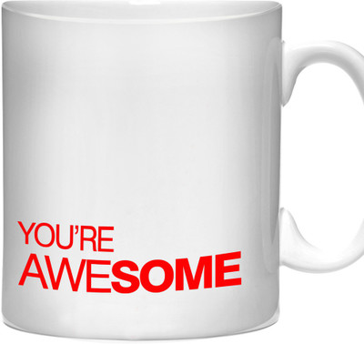 

Crackndeal 1TYREDROUND Ceramic Mug(300 ml), Red