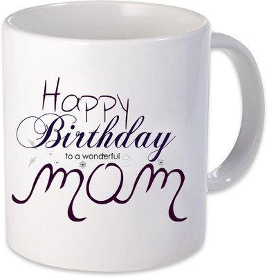 

Heyworlds happy birthday wonderful mom Ceramic Mug(325 ml), Multicolor