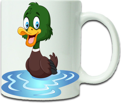 

Maison N Mode Duck in Water Coffee Ceramic Mug(330 ml), Multicolor