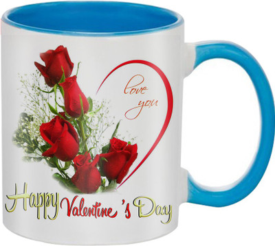 

SKY TRENDS Beautiful Special and Best Happy Valentine Gifts for Boyfriend Girlfriend Fiance Wife Husband Friends Birthday Anniversary011 Ceramic Mug(325 ml), Blue