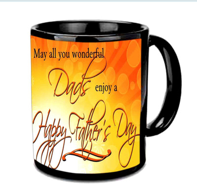 

Raj Laxmi Nice Design Fathers Day Wishes Multicolor Ceramic Mug(350 ml), Black