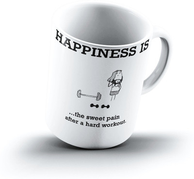 

Ucard Happiness Is2330 Bone China, Ceramic, Porcelain Mug(325 ml), Multicolor