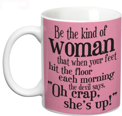 

Prithish Oh Crap ! She's Up Ceramic Mug(330 ml), Multicolor