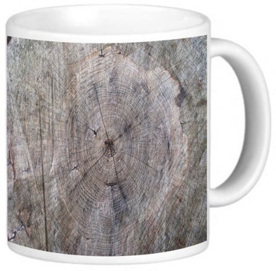 Rikki Knight LLC Knight Photo Quality Ceramic Coffee, 11 oz, Wood Tree Trunk Design Wood Mug(60 ml), Multicolor