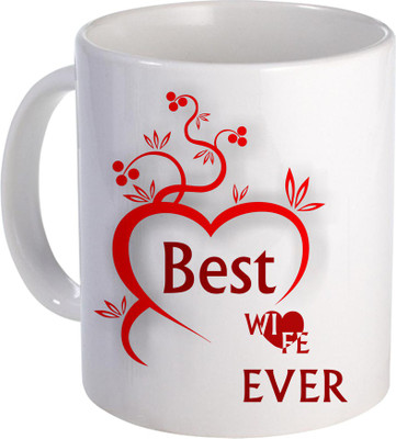 

SKY TRENDS Best WIfe Ever for Nice Gift for Birthday Anniversery And VAlentine Day Design (133) Ceramic Mug(320 ml), White