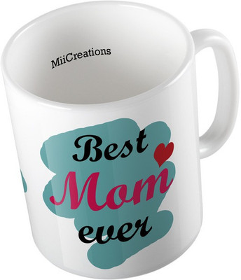 

MiiCreations Printed ,Best Mom Ever | Best Dad Ever Ceramic Mug(325 ml), Multicolor