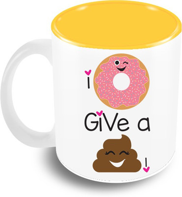 

The Crazy Me I Don’t Give a Shit Coffee Ceramic Mug(325 ml), White;yellow