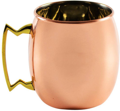 

Artifa Copper Beer (Set of 2) Copper Mug(350 ml, Pack of 2), Gold